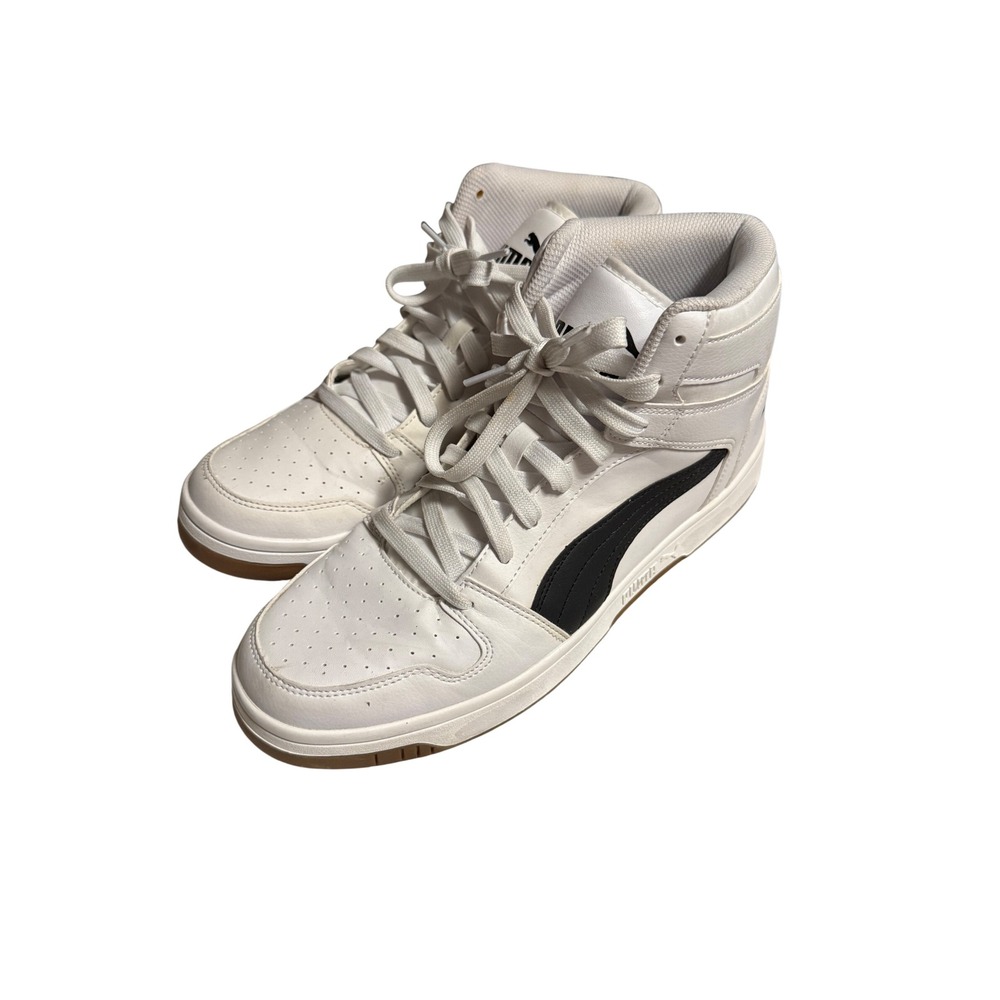Puma Rebound Layup hi High‎ Top Sneakers White Black Men Size 11.5 US 369573 24